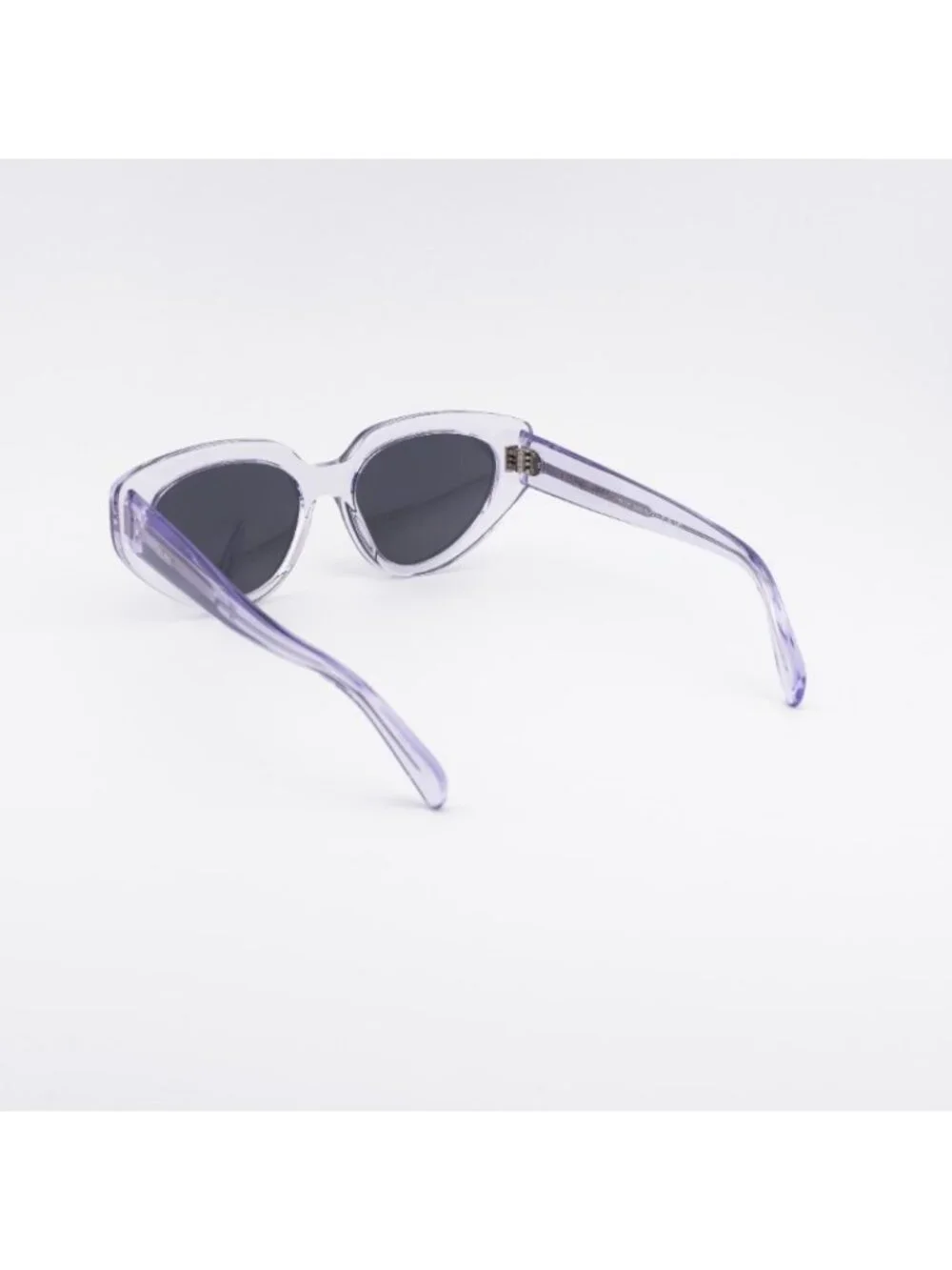 Celine CL40286I 78A Sunglasses Shiny Lilac Cat Eye Frame, Smoke Lenses